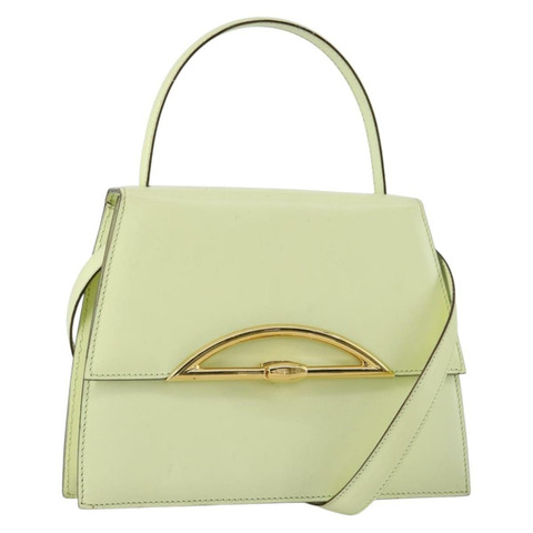 CELINE 手提包 皮革 2way 綠色金色 正品 153240