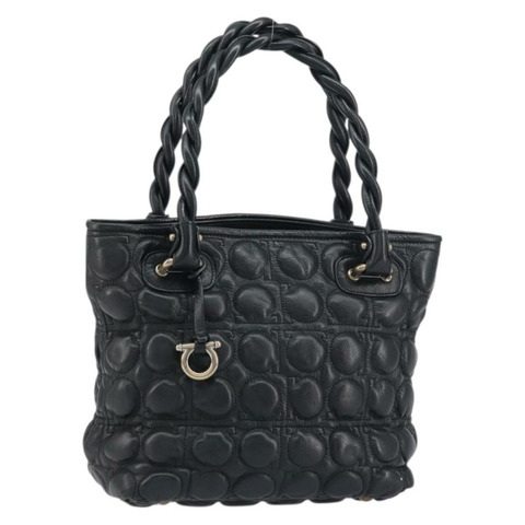 Salvatore Ferragamo 手提包 皮革 黑色 正品 156381V