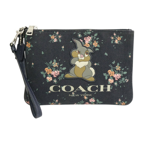 黑色 帆布 Disney Gallery Pouch 手拿包【COACH 寇馳】 91762