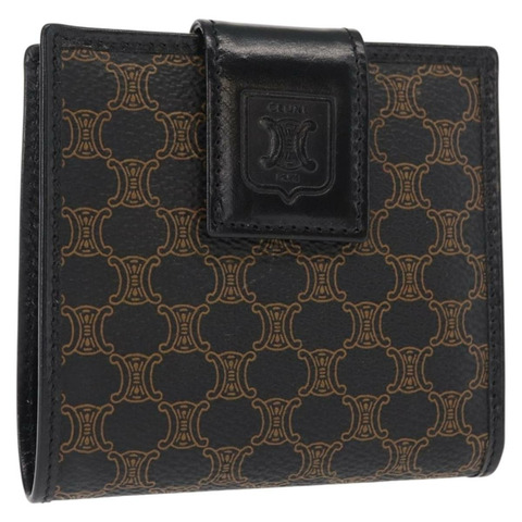 CELINE Macadam帆布皮夾 PVC皮革 黑色 正品 148550V