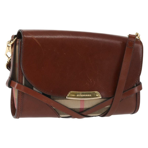 BURBERRY 棕色金色皮革單肩包 正品 160721