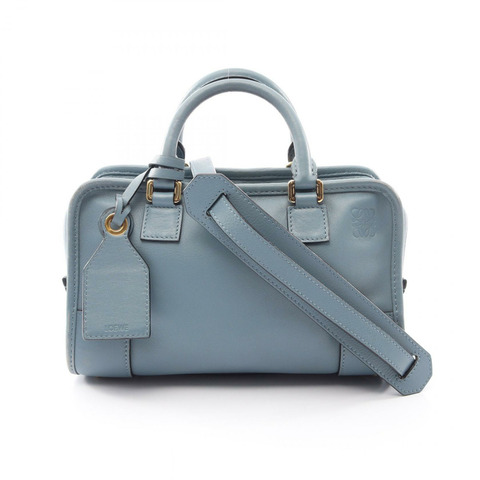 LOEWE Amazona 23 單肩斜背包，皮革材質，藍色，二手女款