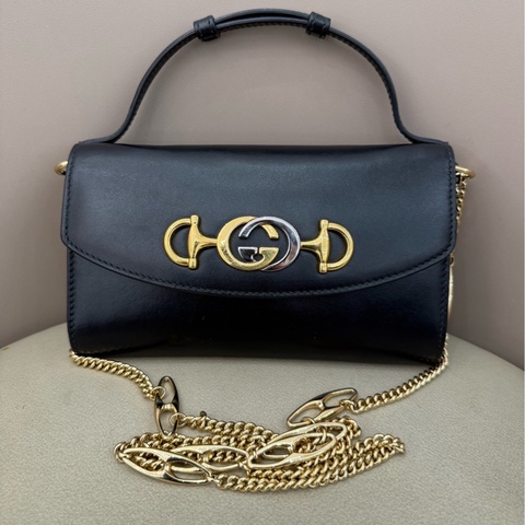Gucci/古馳 zumi黑色鏈條包