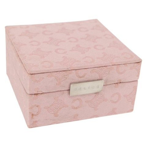 CELINE C Macadam 帆布首飾盒 粉紅色 正品 159299V