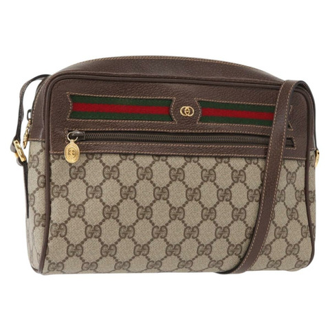 GUCCI GG Supreme Web Sherry Line 單肩包 PVC 米色 001 113 6472 正品號 161523