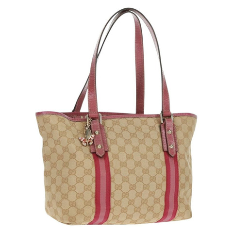 GUCCI GG帆布雪莉系列托特包 米色/金色 137396 正品 167995V