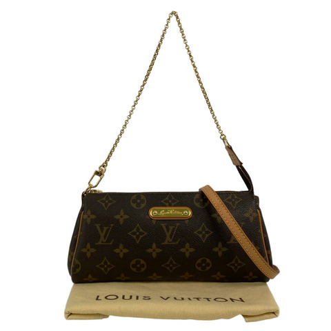 △ LOUIS VUITTON 路易·威登 Brown Coated Canvas Monogram Pochette Eva 2 way bag 啡色塗層帆布經典老花兩用袋-267009196