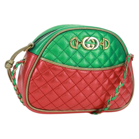 GUCCI Zumi 單肩包，皮革，紅色/金色，貨號 534951，正品編號 171605V