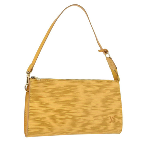 路易威登 Epi Pochette Accessoires 手拿包 黃色 M52949 LV Auth 170894