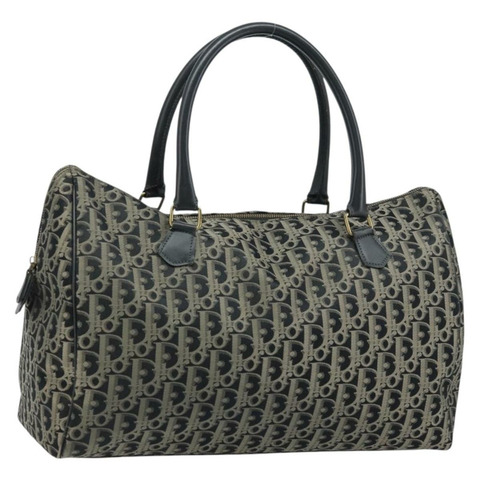 Christian Dior Trotter帆布波士頓包 尼龍 黑色 金色 正品 172840