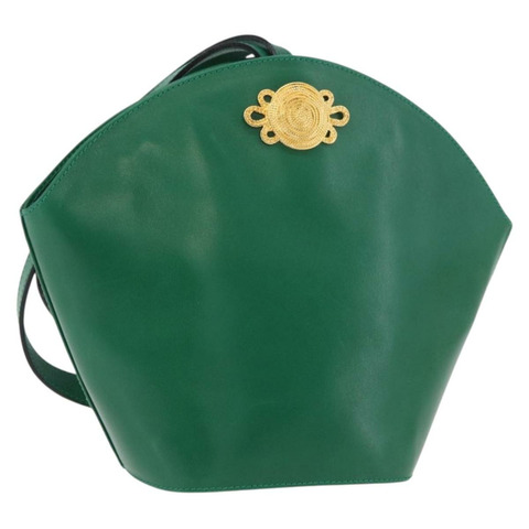 Salvatore Ferragamo 皮革肩背包 綠色 金色 正品 167004A