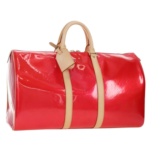 路易威登 Monogram Vernis Mercer 波士頓包 紫紅色 LV 正品 177997SAV