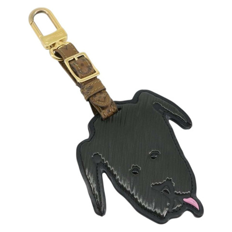 路易威登 Catgram Porte Cles Porto Address Charm 黑色 MP2281 Auth 178090A