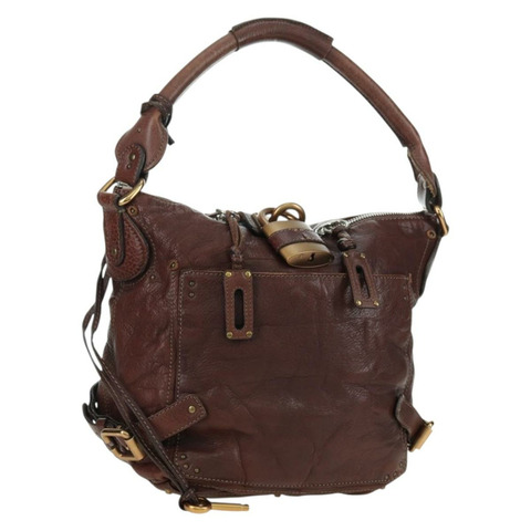 Chloe Paddington 單肩包 皮革 棕色 金 銀色 正品 178518V
