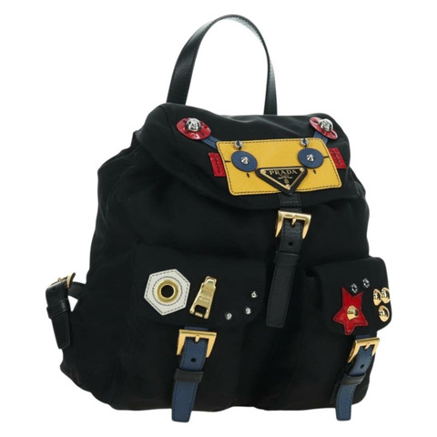 PRADA Robot 雙肩包 尼龍材質 黑色 銀色 正品 176514SAV
