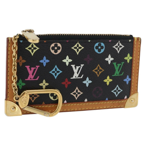 路易威登 Monogram Multicolor Pochette Cles 手拿包 黑色 M13664 正品 BA12619A