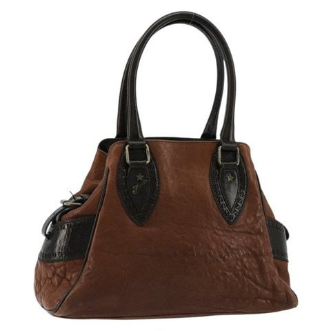 FENDI Enitco 手提包 皮革 棕色 金色 正品 179605A