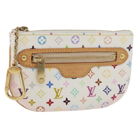 路易威登 Monogram Multicolor Pochette MM 手拿包 白色 M60028 LV Auth 178378A