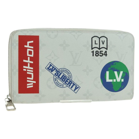 路易威登 Monogram 白色 Zippy Organizer 錢包 黑色 M67824 LV Auth 161342M
