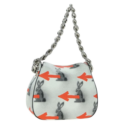 PRADA 運動鏈單肩包，皮革材質，白色銀色，正品編號 179797M