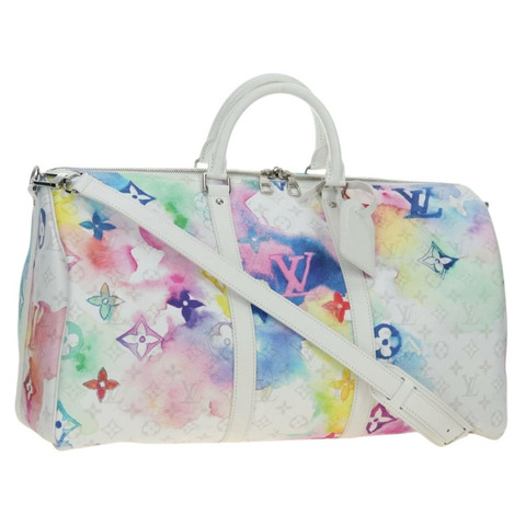 路易威登（LOUIS VUITTON）水彩Keepall Bandouliere 50旅行包 M45758 LV Auth 180337SAM