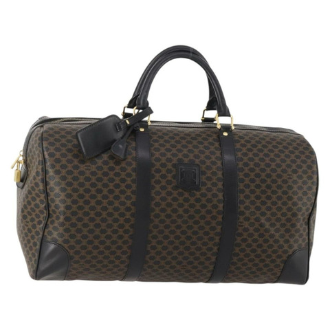CELINE Macadam帆布波士頓包 PVC皮革 黑色 金色 正品 180527A
