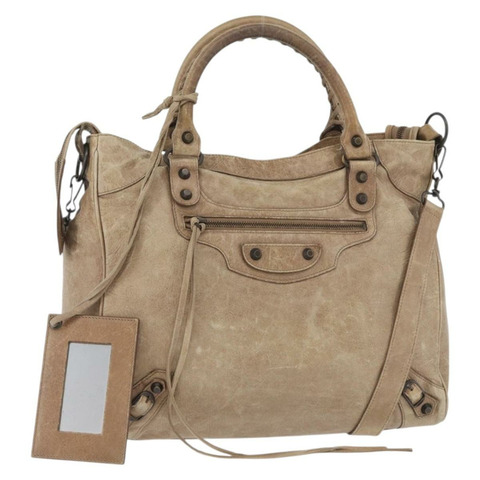 BALENCIAGA The City 手提包 皮革 2way 米色 235216 正品 165294A