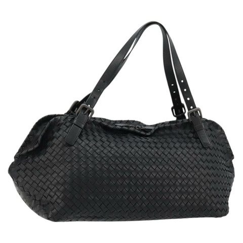 BOTTEGA VENETA INTRECCIATO 手提包 皮革 黑色 正品 180631SAV