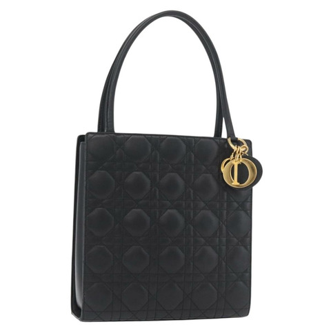 Christian Dior Lady Dior 手提包，羊皮材質，黑色，金色，正品，貨號 181559SAM