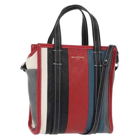 BALENCIAGA Bazaar Shopper XS 手提包 皮革 2way Multicolor 452458 Auth 181432A