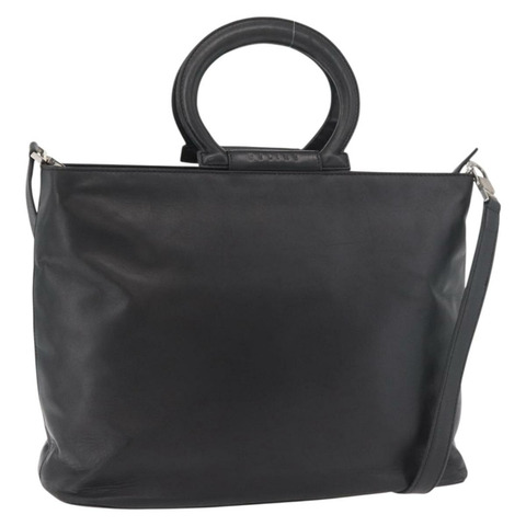 CELINE 手提包 皮革 2way 黑色 金色 Auth 171255A