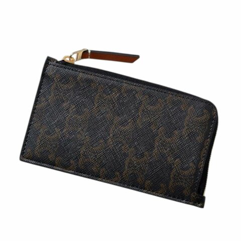 【CELINE】Long Zipped Triomphe Canvas 標誌印花 拉鍊 皮夾 卡夾 棕色 L10083317.04LU