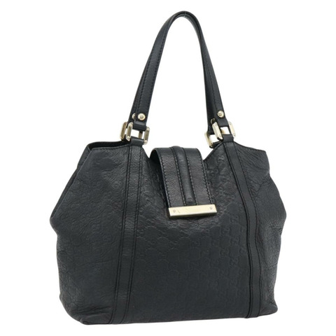 GUCCI GG帆布Guccissima托特包，黑色金色皮革款，貨號233607，正品編號182177V