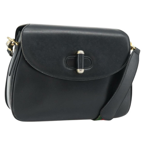 GUCCI Web Sherry Line 單肩包，皮革材質，黑色、金色、紅色，正品，貨號 182780A