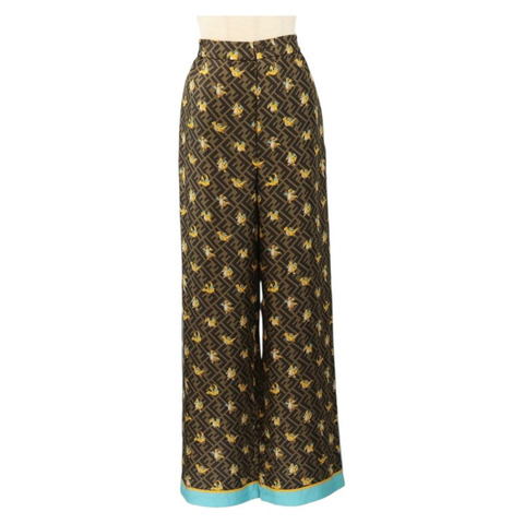 FENDI FENDI x FRGMT x POKMON Zucca 帆布褲 黑色 棕色 正品 167324SAM