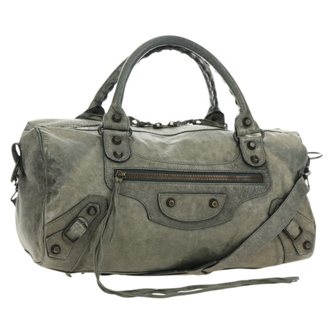 BALENCIAGA Zazigi 手提包 皮革 2way 綠色 128523 正品 182579V
