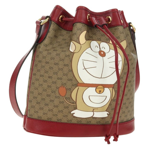 GUCCI Micro GG Supreme Doraemon x Fujiko-Pro 手提包 PVC 米色 655597 正品 183006M