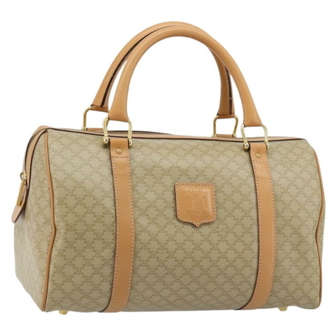 CELINE Macadam帆布手提包 PVC 米色 金色 正品 183269A