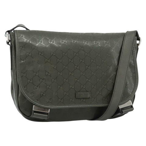 GUCCI GG Implementation 單肩包 PVC 綠色銀色 201732 Auth 183034A