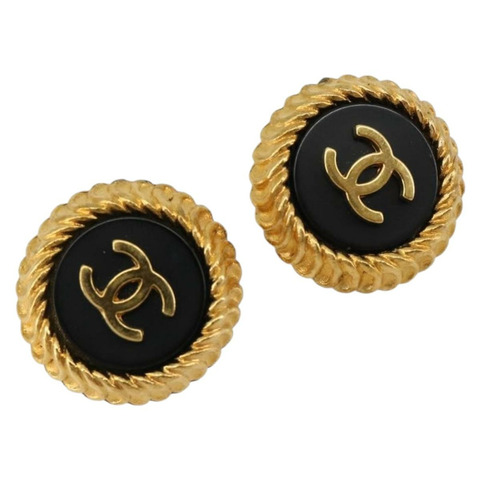 香奈兒 (CHANEL) 耳環，金屬金色，雙C標誌，正品編號 183500V