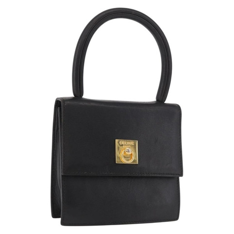 CELINE 手提包 皮革 黑色 金色 正品 183388A