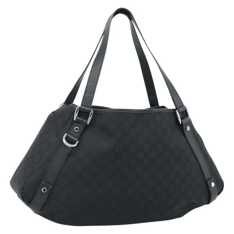 GUCCI GG帆布Abbey托特包 黑色銀色 293578 正品 183995V