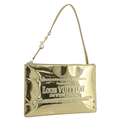 路易威登 Monogram Miroir Pochette Plat 手拿包金色 M95278 正品 183739V