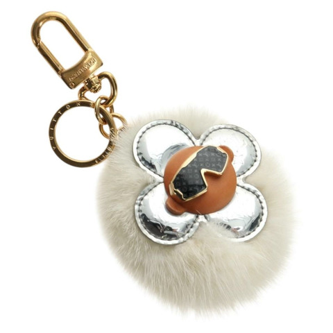 路易威登 Porte Cles Snow Vivienne 手鐲，白色金飾，毛絨材質，型號 M00554，正品編號 184274SM