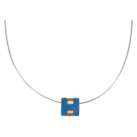 愛馬仕 Cage De HH Cube 項鍊，金屬銀色，正品編號 183125V