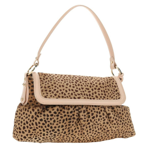 FENDI 手提包 Unborn 小牛皮 米色 金色 正品 am11805SAV