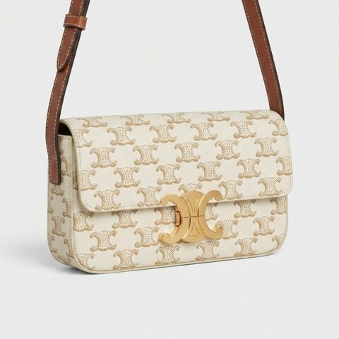 CELINE 白色老花TRIOMPHE 腋下包