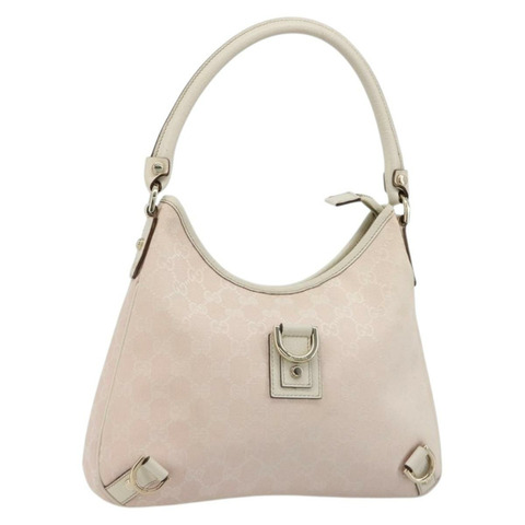 GUCCI GG帆布Abbey單肩包 粉金配色 130738 正品 185033V