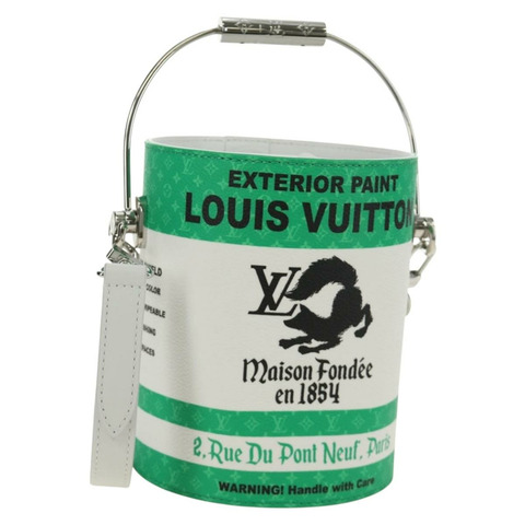 路易威登 LV 彩繪罐形單肩背包 PVC 皮革 綠色 M81592 正品 184971SM