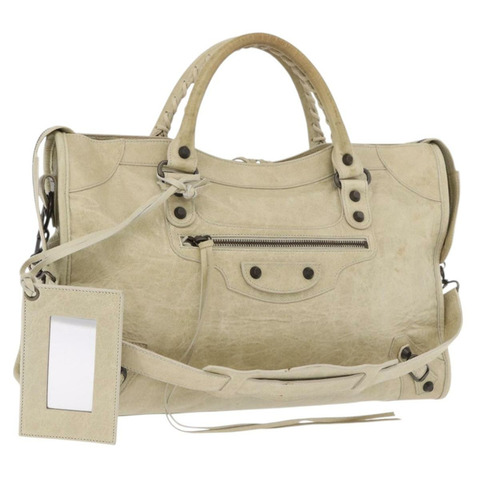 BALENCIAGA The City 手提包 皮革 2way 象牙色 115748 正品 185365V